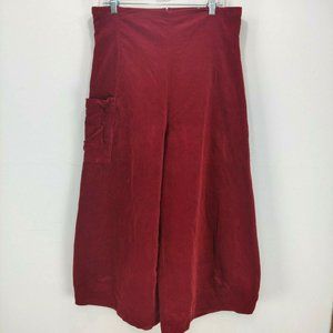 LILITH France Womens Size XL Corduroy High Waist Wide Leg Palazzo Pants Red